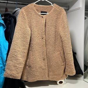 Sanctuary Tan Sherpa Snap Close Jacket size M like new